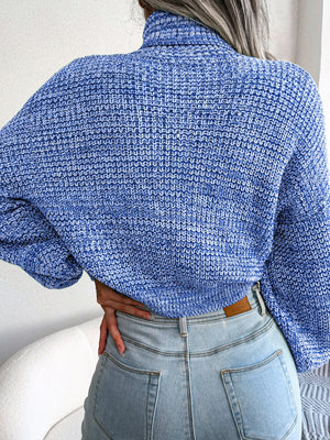 100% acrylic Care instructions: Machine wash cold turtleneck sweater in Green with relaxed silhouette
