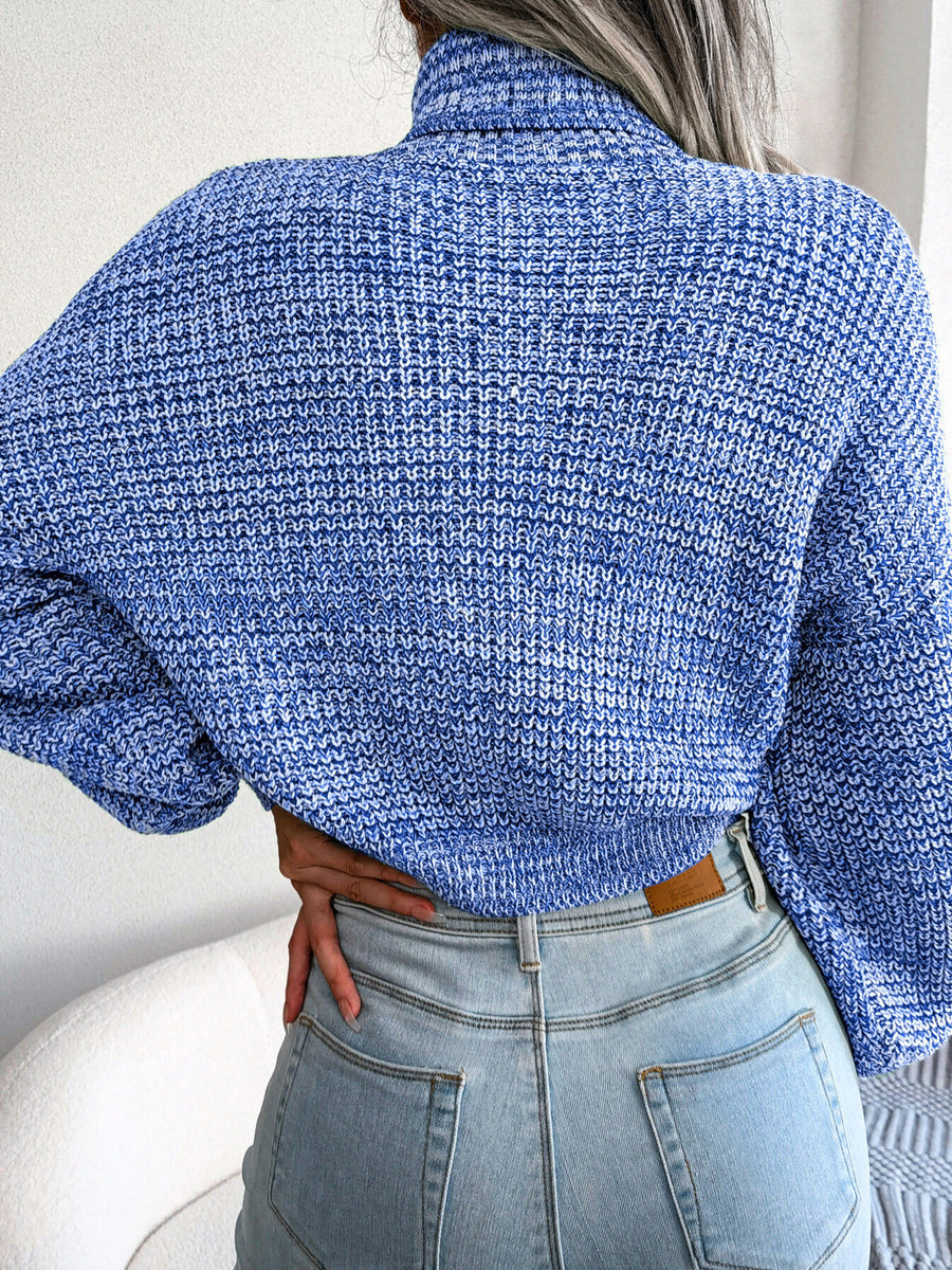 100% acrylic Care instructions: Machine wash cold turtleneck sweater in Green with relaxed silhouette