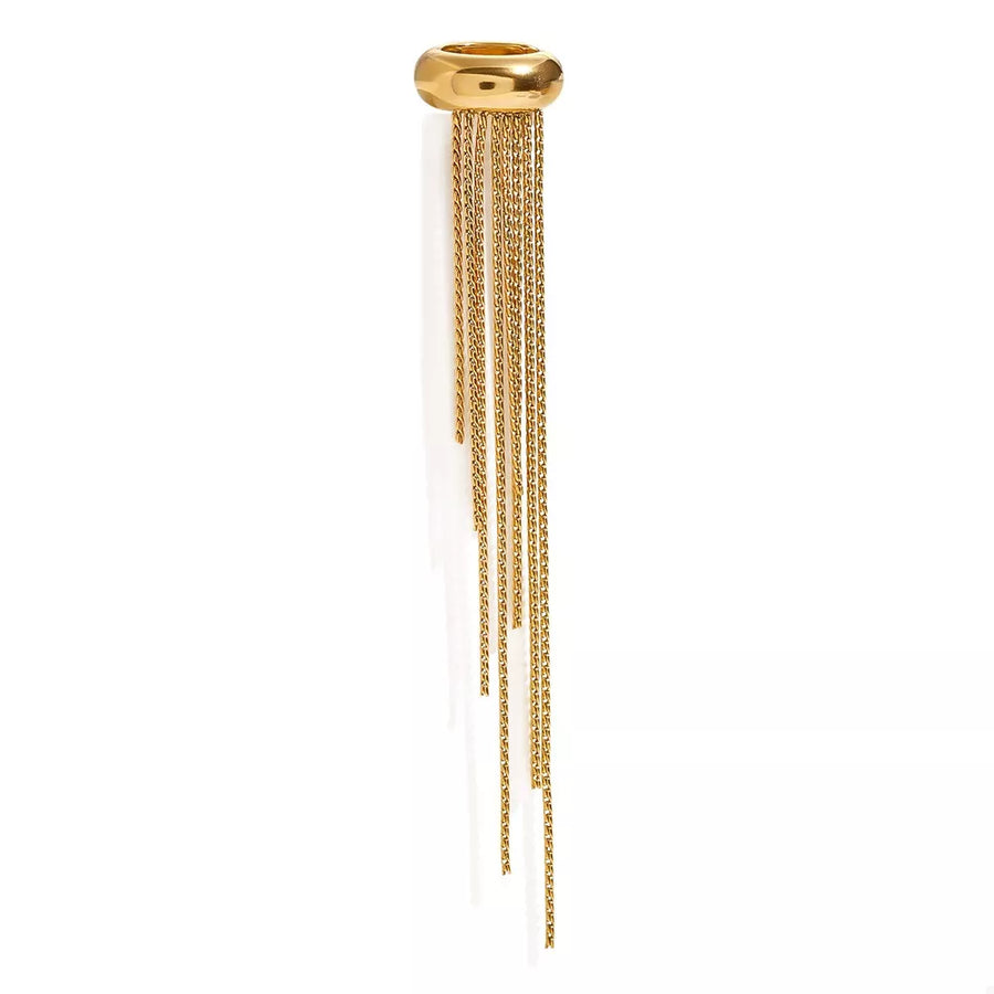18k Gold-plated Chain Fringe Earrings in Gold