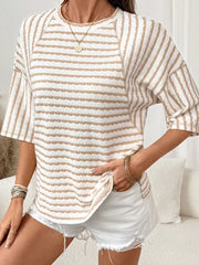 Black t-shirt with pullover and striped
