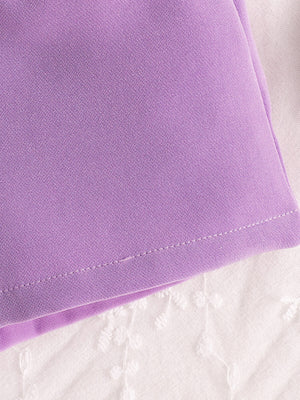 Purple cotton baby set with butterfly print and bow detail