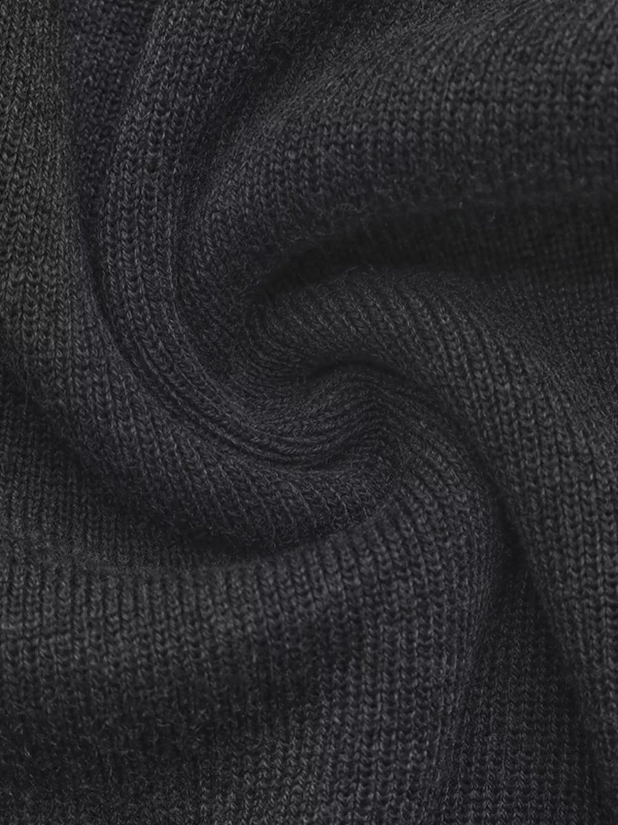 Button-down Crew-neck Top in charcoal