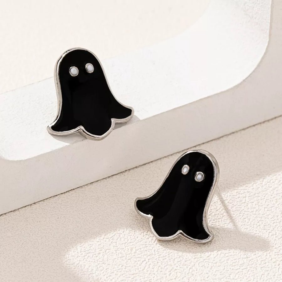 earrings in Black And White Suit with ghost and ghost shape