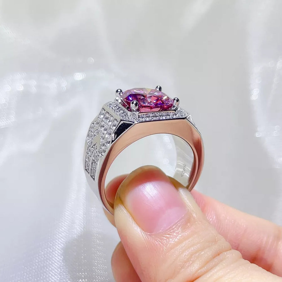0.3 Carat Sterling Silver Geometric Solitaire Cocktail Ring in this colorway