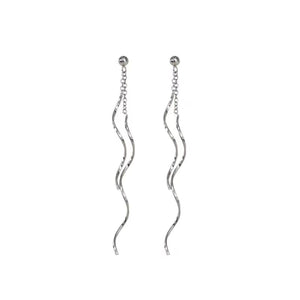 925 Sterling Silver Wave Earrings in Silver