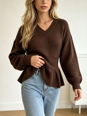 classic v-neck sweater in Gray with v-neck
