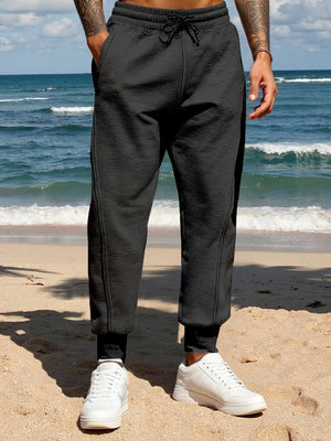 Brown Men's Full Size Casual Drawstring Joggers