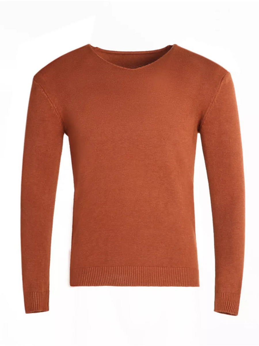 Navy Men's Plus Size Solid Color Long Sleeve Knit Top