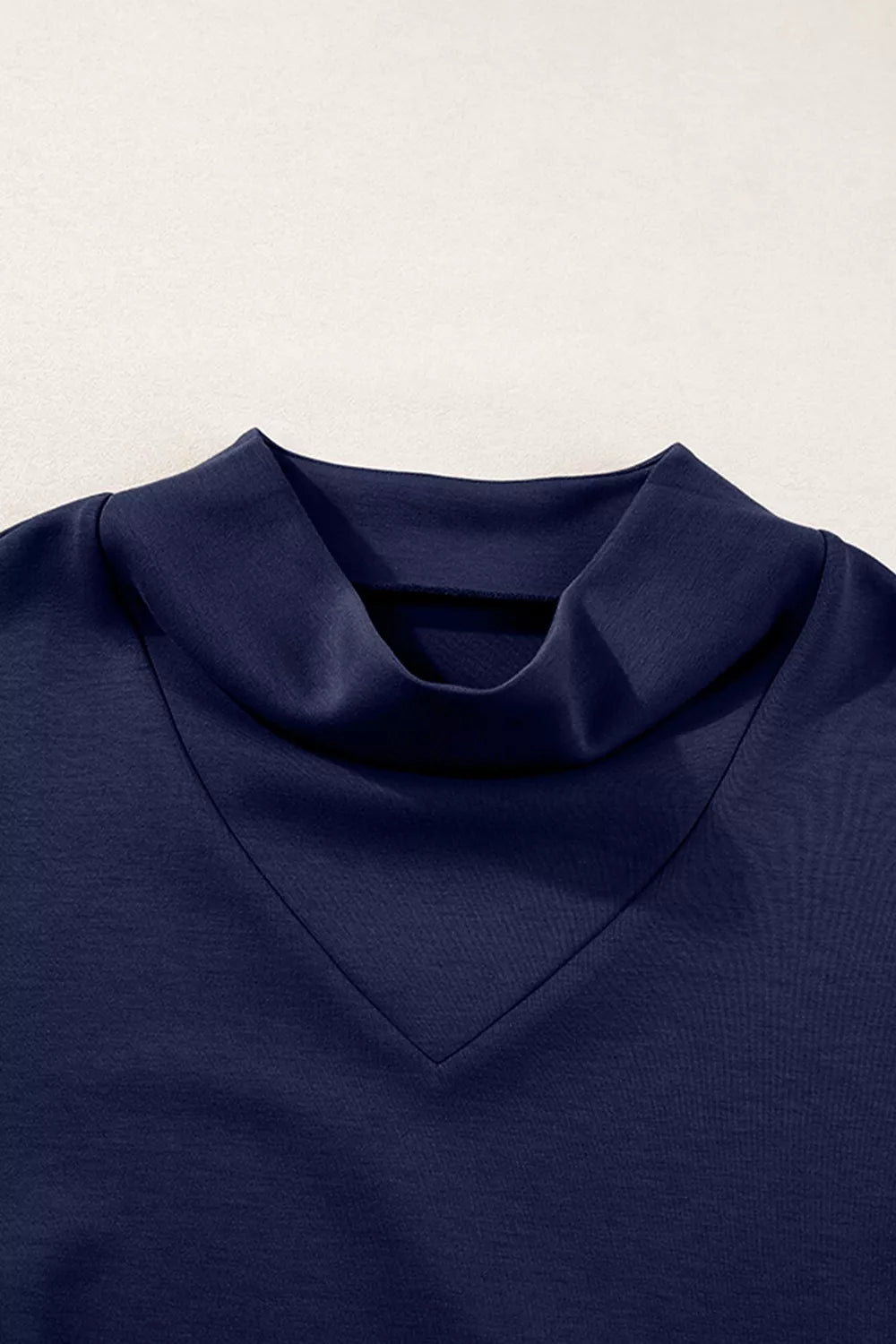 navy blue relaxed lounge set with cowl neck