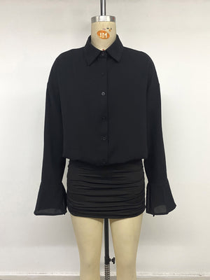 black with shirt dress with buttoned 19