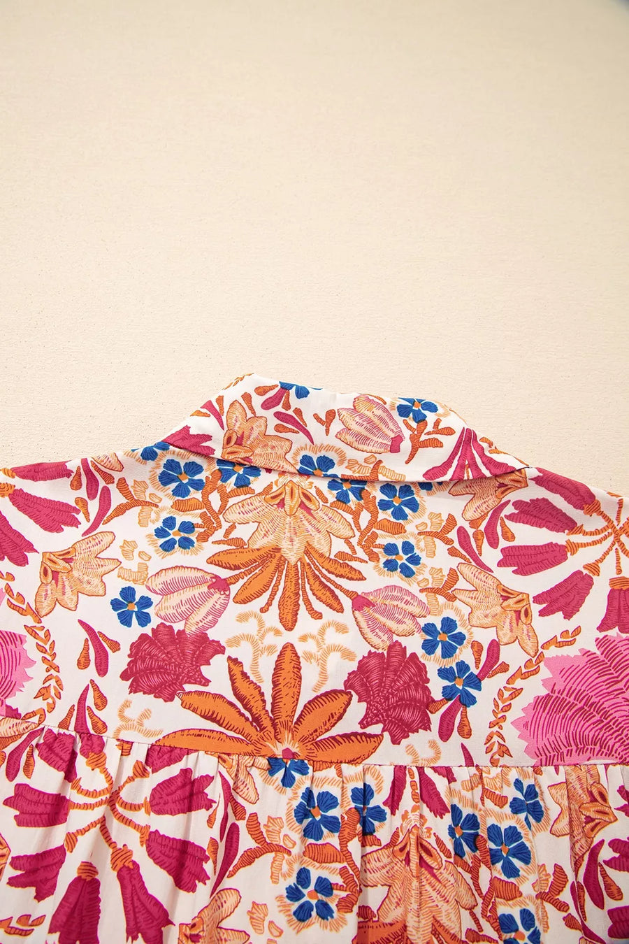 Fall Flower Print Long Sleeve Mini Dress in Dusty Pink, view 11