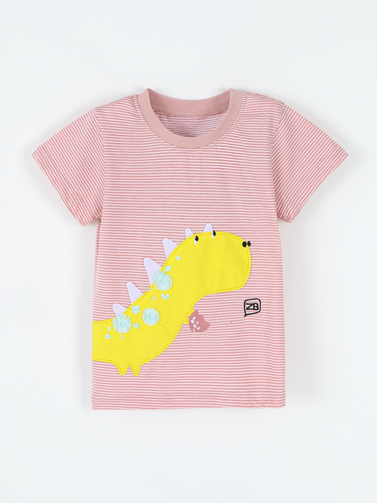 Children's Striped Dinosaur Short Sleeve Tee