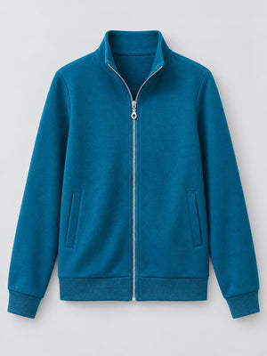 sweatshirt in Blue with mock neck and long sleeve