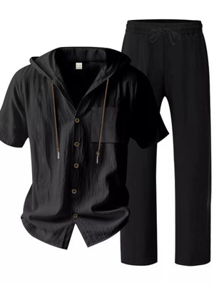 95%polyester, 5%spandex Care instructions: Machine wash cold lounge set in Gray with relaxed silhouette