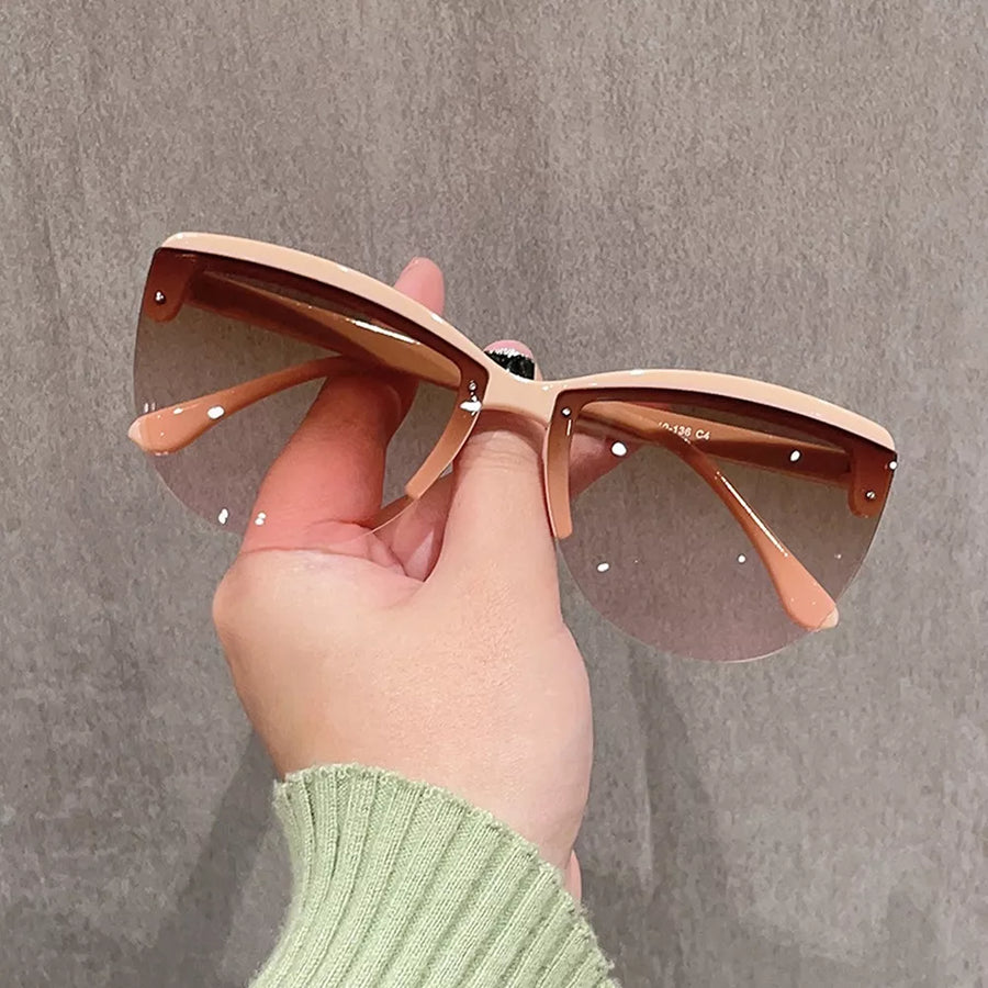 Uv Protection Half-rim Sunglasses in Style C with UV protection