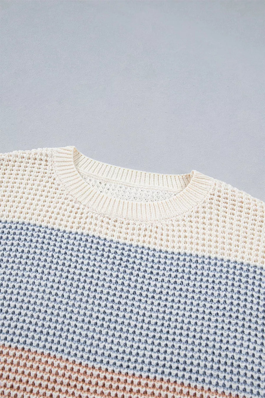 Color Block Waffle Knit Sweater in Multicolor, view 13
