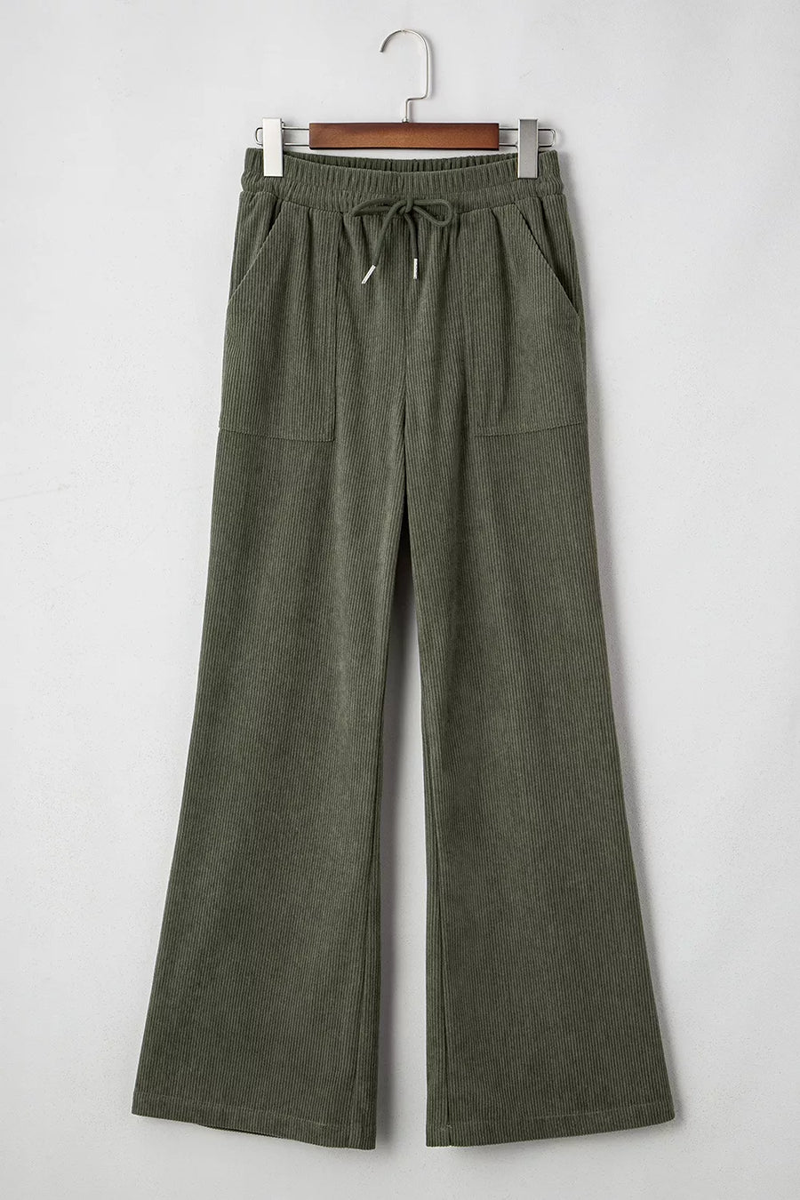 Drawstring Corduroy Wide Leg Pants option 5