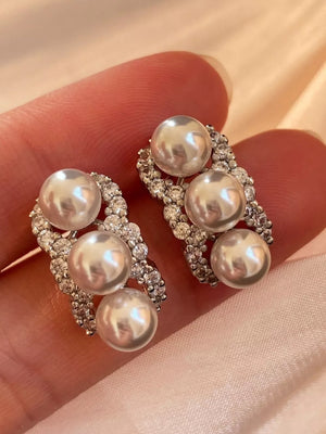 white earrings with short and post-back