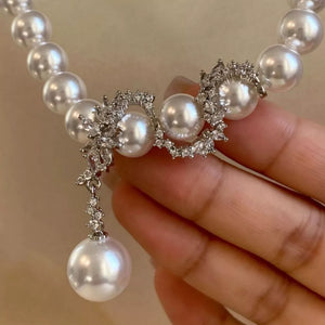 ivory necklace with choker and hook-and-eye