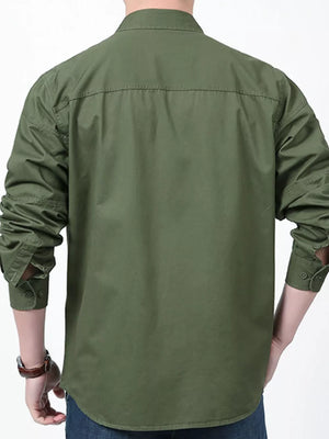 Black Relaxed Fit Button-front Men's Shirt