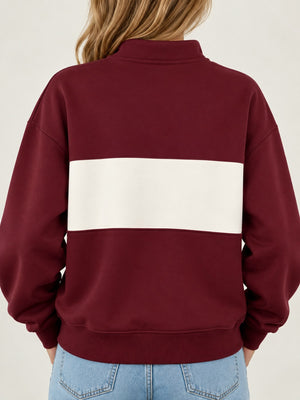 Gum Leaf sweatshirt with ribbed and long sleeve