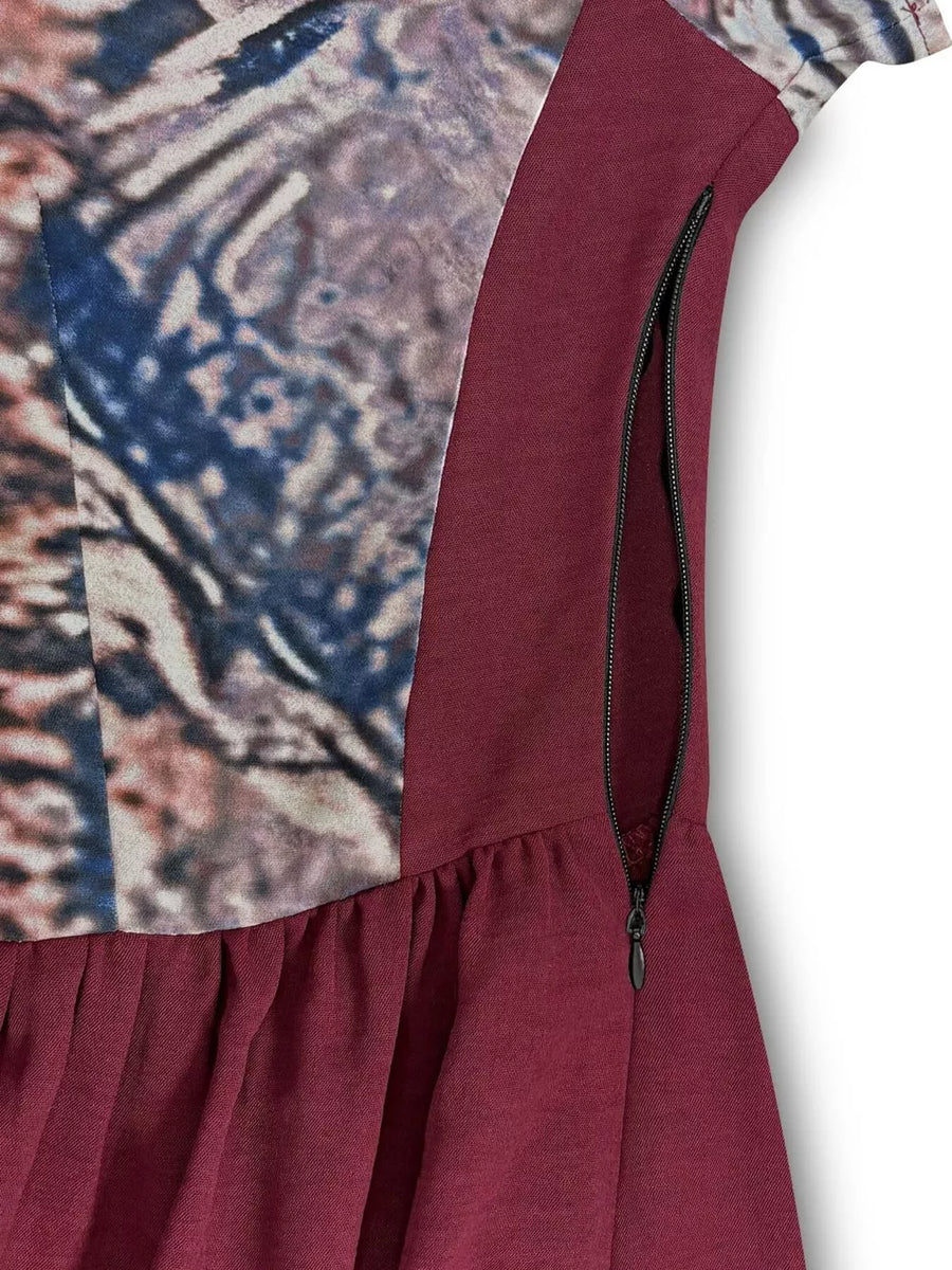 100% polyester Care instructions: Machine wash cold maxi dress in Brown with A-line silhouette