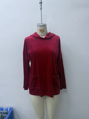 casual pullover hoodie in Coffee Brown with hooded