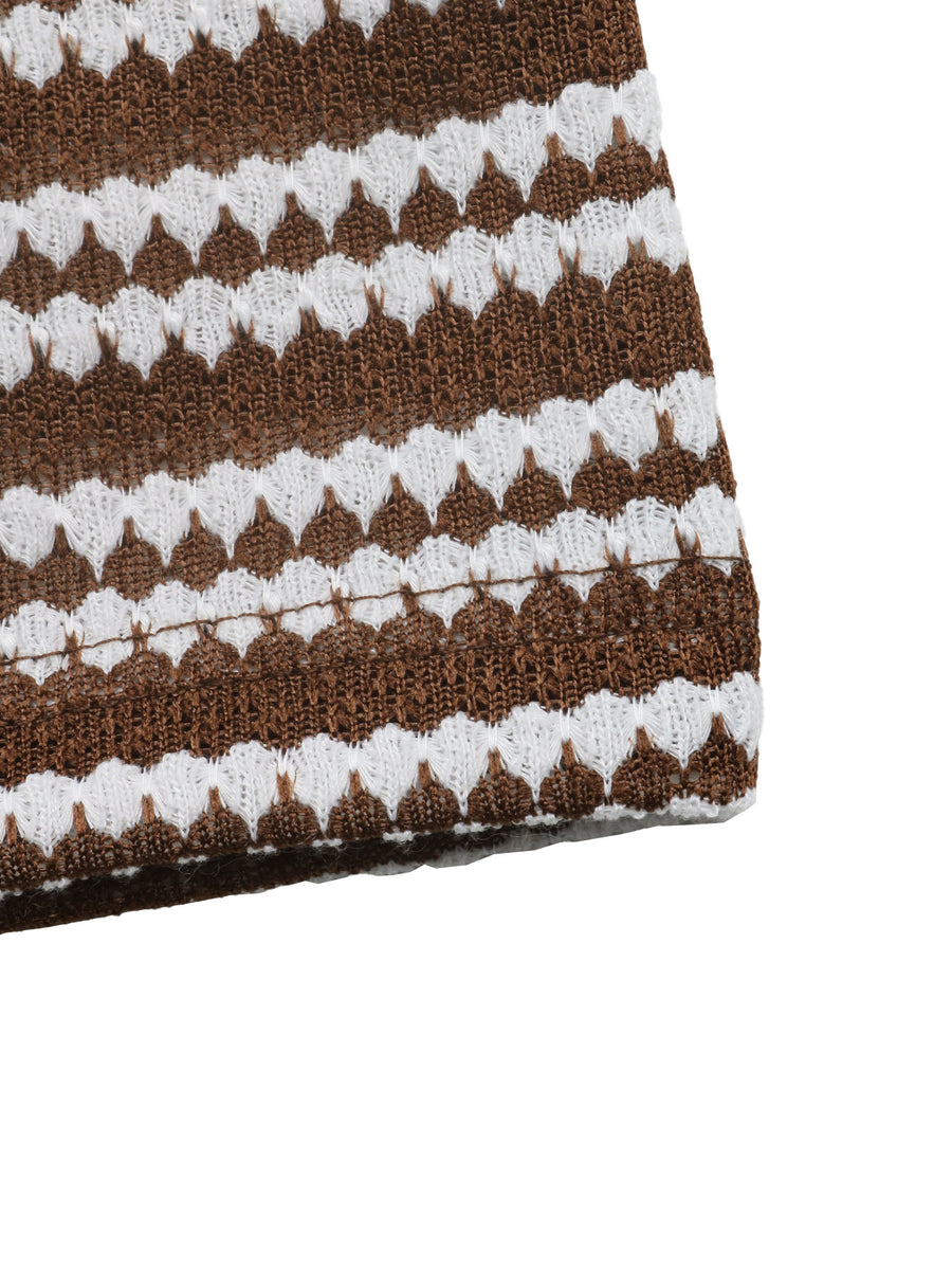 sweater dress featuring striped in cream with 95% polyester, 5% elastane Care instructions: Machine wash cold texture