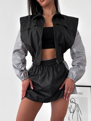 Pink set with two-piece and long sleeve