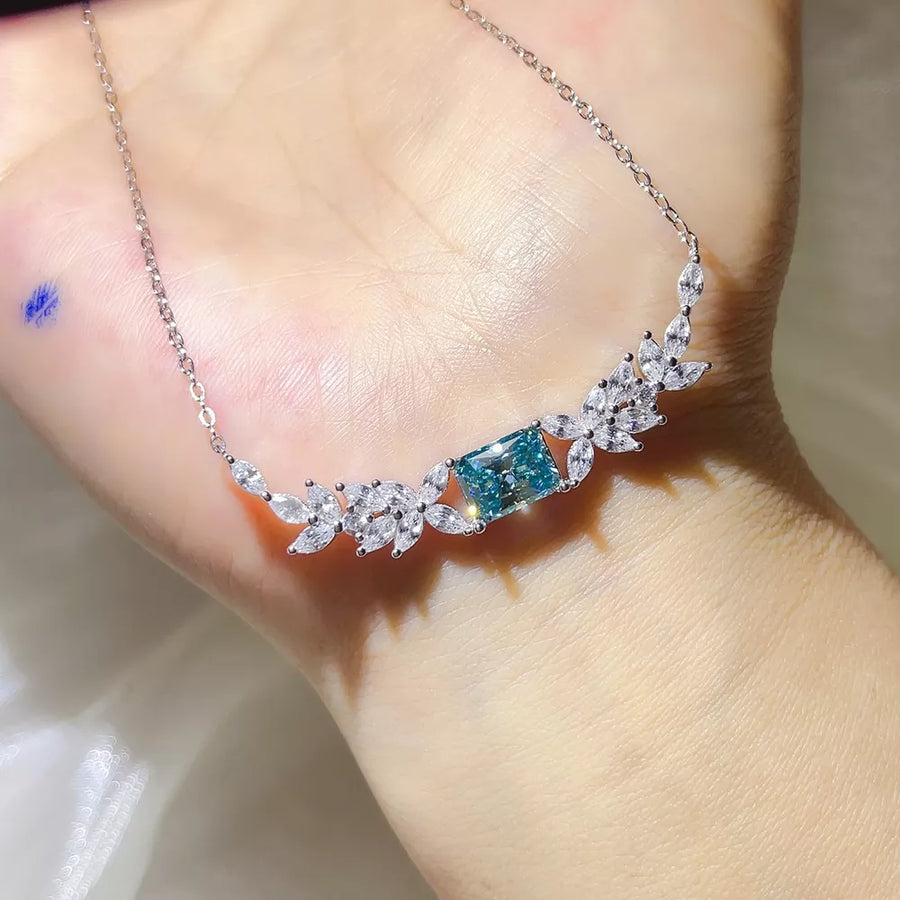 Floral Sterling Silver 1 Carat Moissanite Necklace option 4