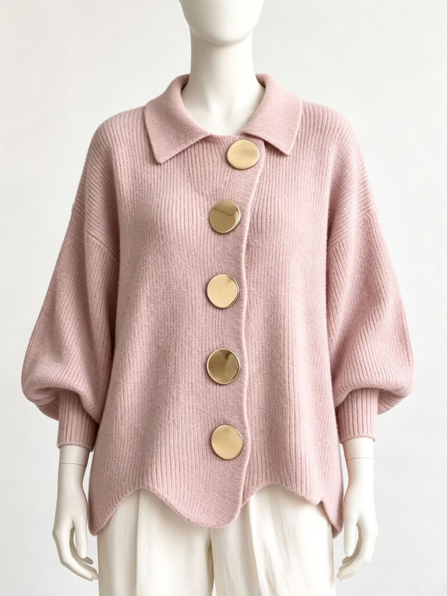 Dusty Pink cardigan with sequin and long sleeve