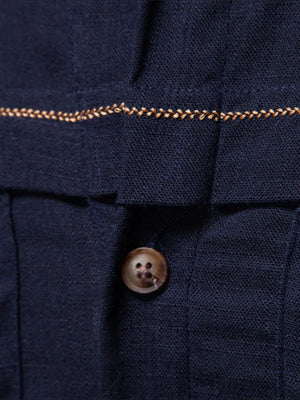 Dark Navy utility shirt with contrast stitching detail and button closure.