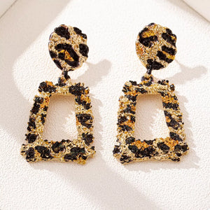 earrings featuring leopard in black with 18K Gold-Plated,Alloy Care instructions: 1 texture