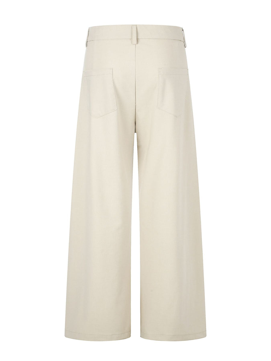 95%polyester,5%spandex Care instructions: Machine wash cold wide-leg pants in cream with wide-leg silhouette