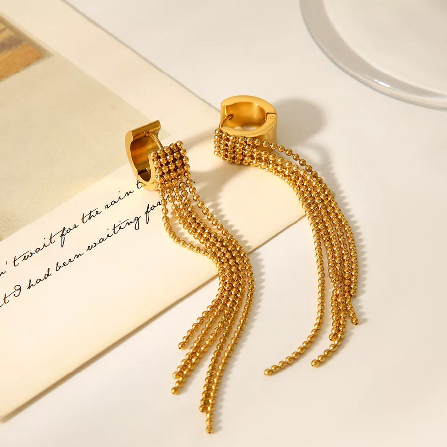 18K Gold-Plated, Stainless Steel Care instructions: Avoid wearing during exercis earrings in Gold with dangle silhouette