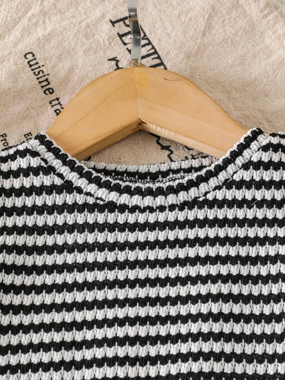Children S Striped Tank And Shorts Set in Black