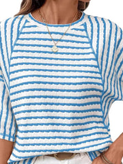 classic t-shirt in Pink with crew neck