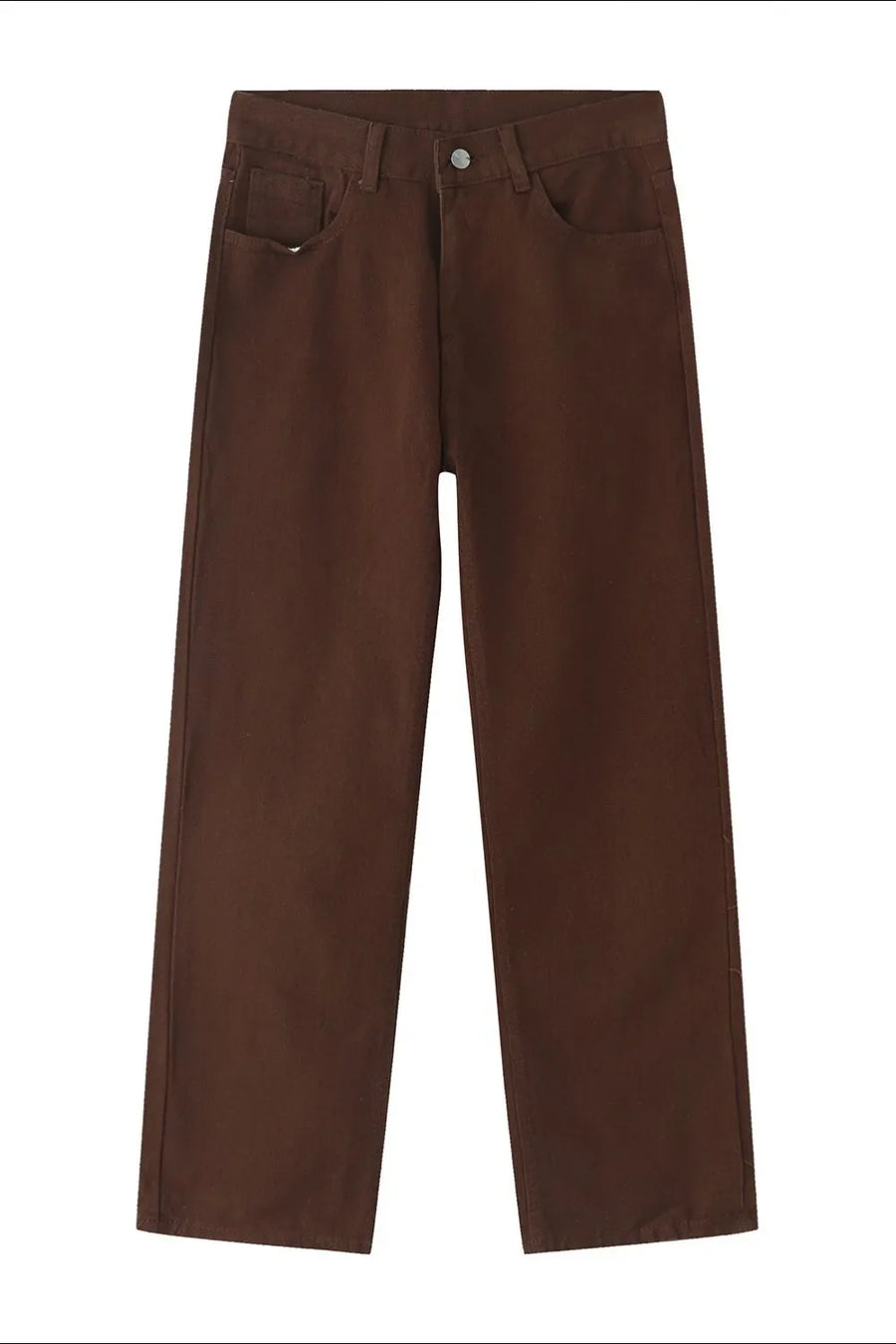 Relaxed fit chino trousers in chocolate brown with a straight leg and classic pocket details.