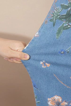 light blue wide-leg jeans
