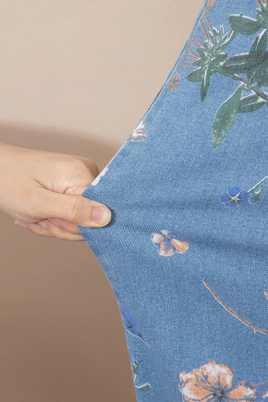 light blue wide-leg jeans