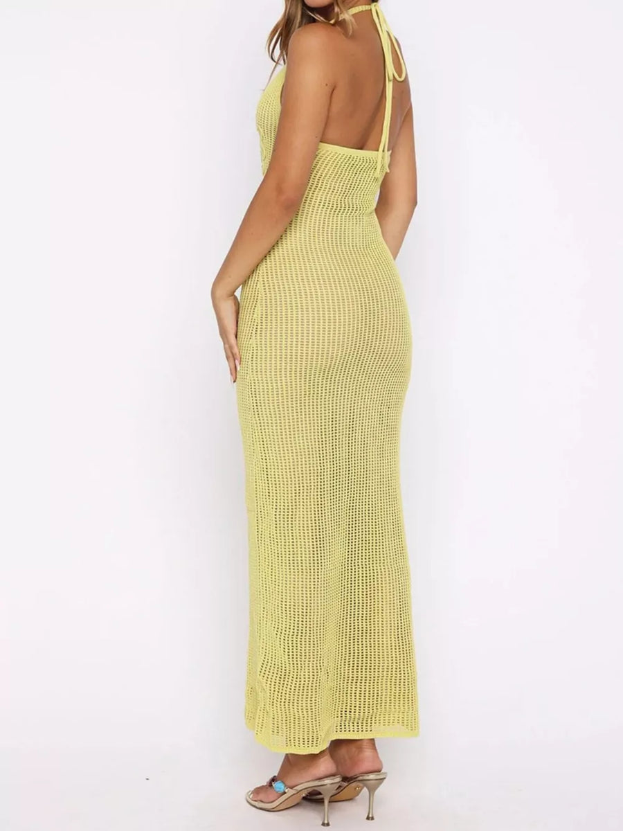Halter Neck Crochet Maxi Dress option 9