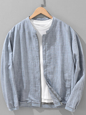 Pickled Gray bomber jacket with zipper and long sleeve