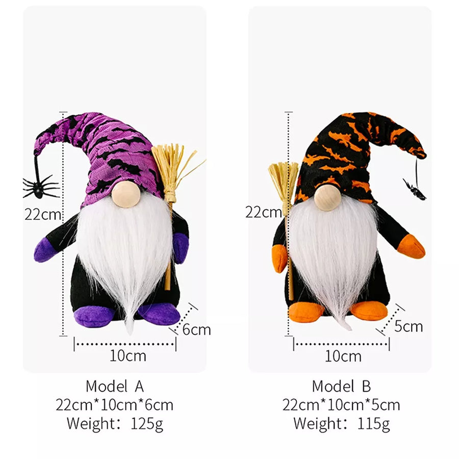 Halloween Decorative Gnome With Witch Hat in Purple with witch hat