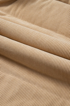 Brown Corduroy Padded Funnel Neck Vest