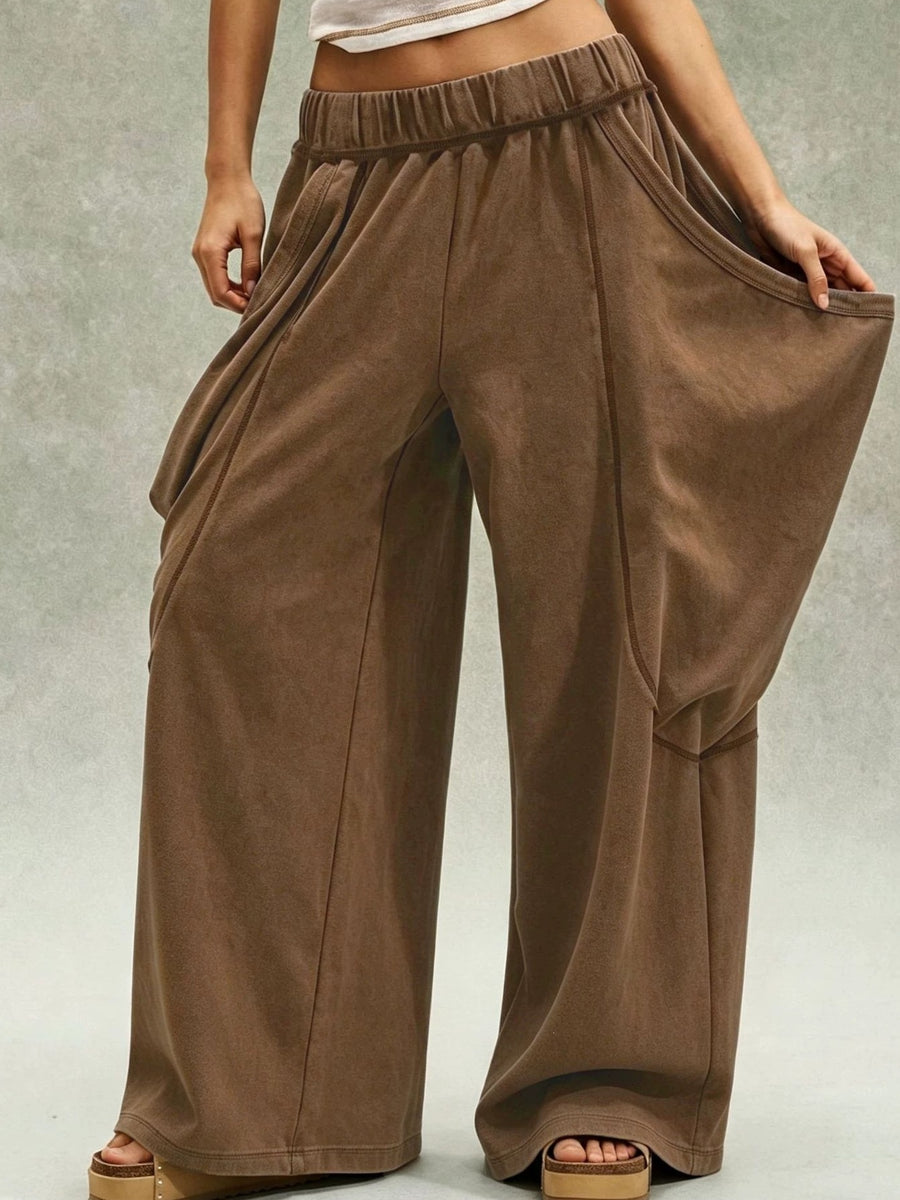 cargo pants in Light Gray with pocketed and full-length