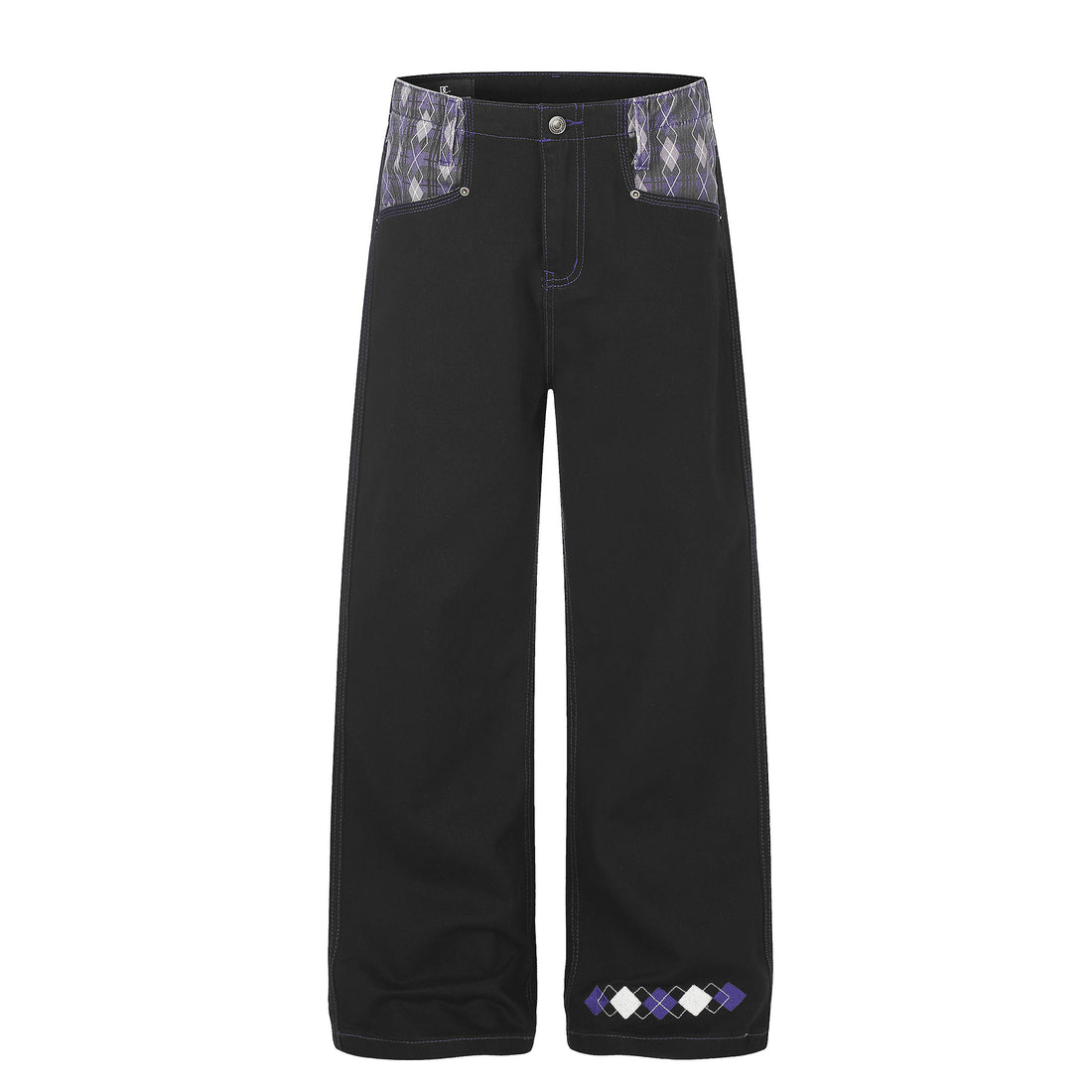 wide-leg jeans in black featuring pocketed and wide-leg fit