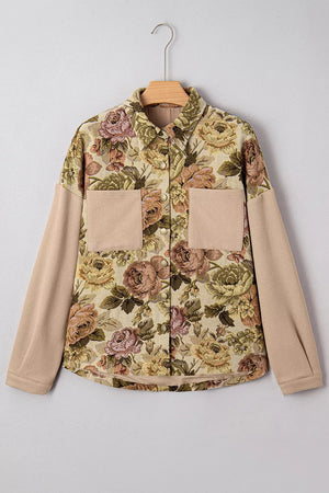 bohemian shacket in olive green with collared