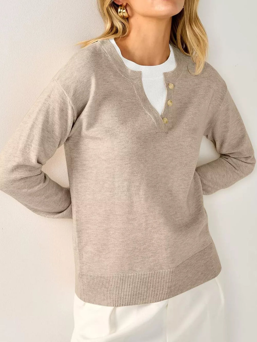 65% polyester, 30% viscose, 5% elastane Care instructions: Machine wash cold pullover sweater in Army Green with relaxed
