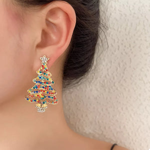 earrings in Gold with rhinestone embellishment and 2.2 inches