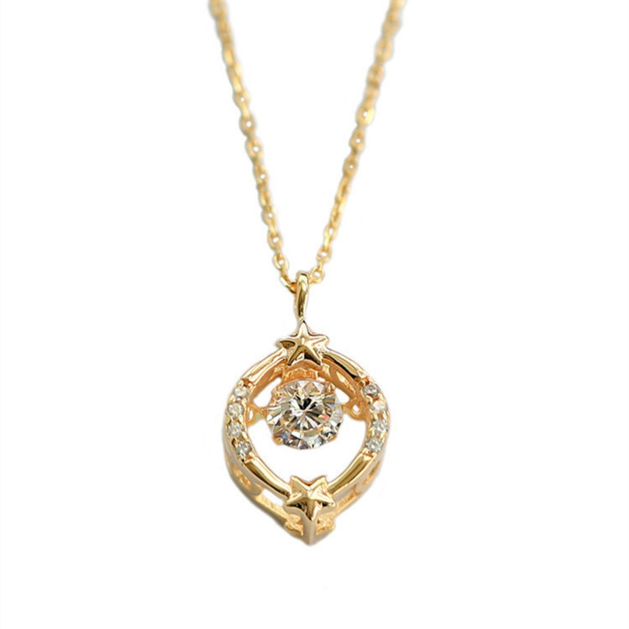 necklace featuring star in Gold with 925 sterling silver,Zircon,18K Gold-Plated Care instructions: Avoid wearing duri texture